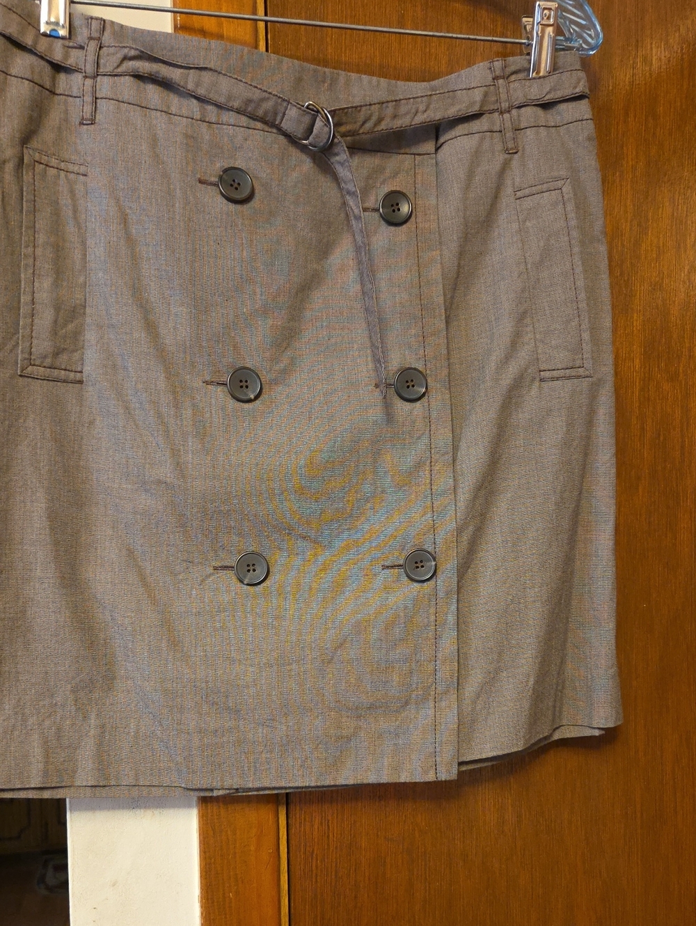 WORN ONCE Classic Double-Breasted Light Brown Women’s Skirt with Belt